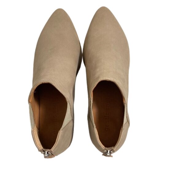 Kenneth Cole Gentle Souls Chelsea Booties NEW Perforated Tan Leather Zipper, 9.5 - Picture 9 of 10